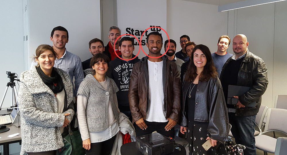 Gustavo Farias e Gui Nery na palestra sobre Inbound Marketing no Startup Lisboa – Novembro de 2017